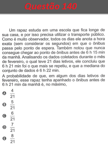 Modelo das Questões de Matemática do ENEM 