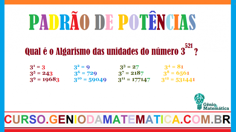 Padr Es De Pot Ncia E O Algarismo Das Unidades V Deo Prof Regis Cort S Matem Tica F Sica