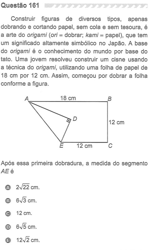 Enem 2019 questão 161 prova cinza