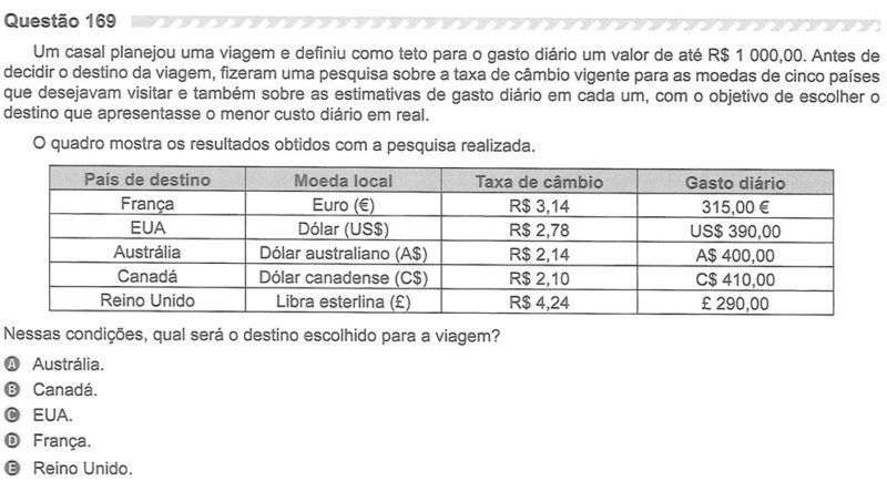 Enem 2019 prova cinza - Resolução Questão 169