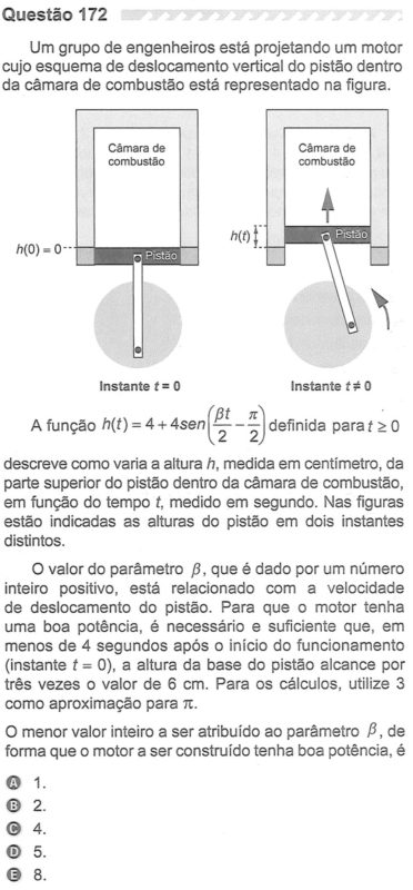 ENEM 2019 - Função Trigonométrica - Um grupo de engenheiros está projetando  um motor cujo esquema 