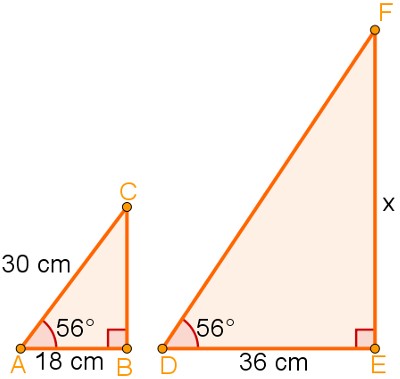 Qual o valor de x e y no triângulo DEF?