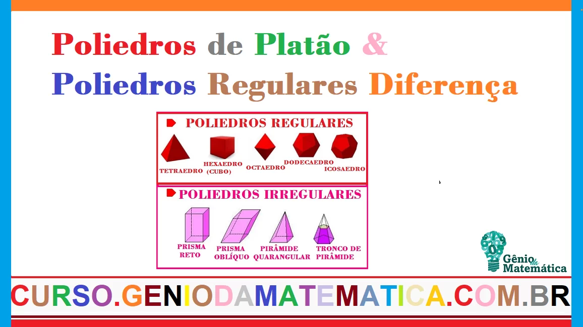 Poliedros de Platão e Poliedros Regulares Diferença